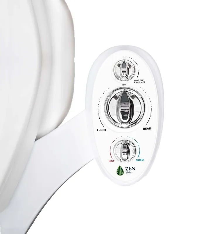 Zen Bidet Warm Hot and Cold Bidet Attachment- Dual Nozzle Warm Water Bidet Attachment for Toilet with Self-Cleaning Nozzles and Ceramic Valves - Easy to Install Bidet with Picture Instructions