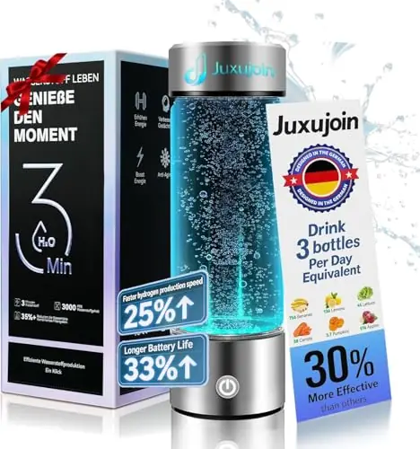 New Upgrade Hydrogen Water Bottle Generator【Industry TOP - 24-Hour Hydrogen Lock】【NO.1 Double Hydrogen Content】 0 Chlorine & 0 Ozone 100% Leak-Proof Seal, Sports Hydrogen Water Bottle for Gym
