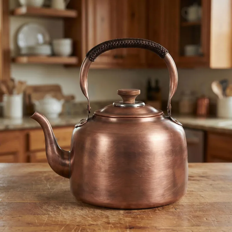 Tea Kettle Stovetop Whistling Copper Tea Pot for Stove 3.2QT Teapot Kettle Stovetop with Loud Whistle Lid, Vintage Kettles for Stove Top, Fast Boiling Water, Teapot for Induction, Electric, Gas Stoves