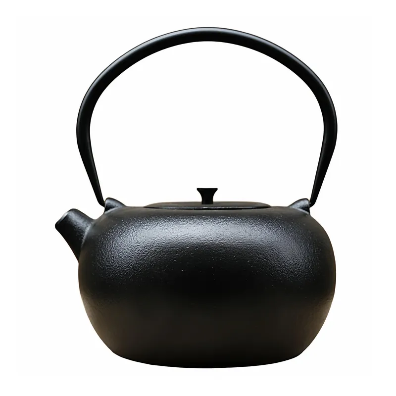 SECHUDO 67.6oz Cast Iron Teapot for Stovetop Safe, Black Japanese Tetsubin Tea Kettle with Stainless Steel Infuser for Loose Leaf, Coated with Enameled Interior