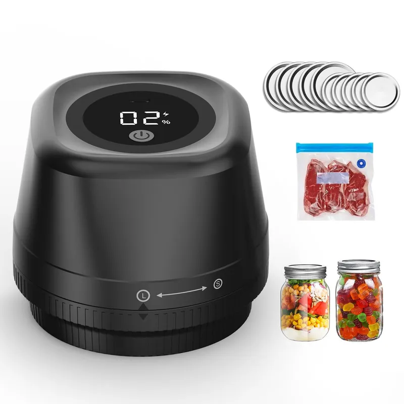 Newise Upgraded Electric Mason Jar Vacuum Sealer, 3-in-1 Automatic Vacuum Sealer Kit for Canning with Wide and Regular Mouth Mason Lids, Portable Mason Jar Sealer for Vacuum Bag, Gifts for Mom