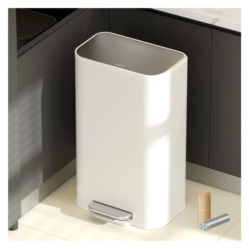 Kitchen Bathroom (8 Gallon/30 Liter) Trash Can - Stainless Steel Garbage Cans with Foot Pedal