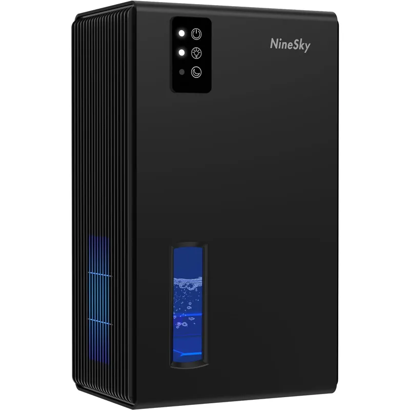 NineSky Dehumidifier, 1000 sq.ft Dehumidifiers for Home with 95oz Large Water Tank,Quiet Dehumidifier with 7-Color Ambient Light & Auto Shut Off, Dehumidifier for Basement, Bedroom, Bathroom (Black)