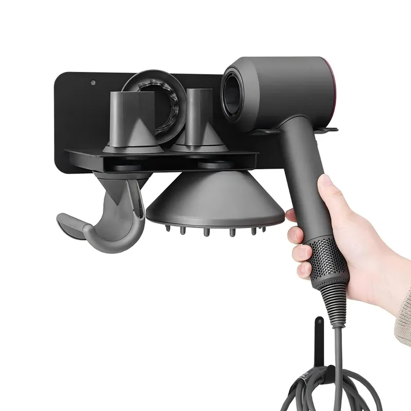 Hair Dryer Wall Mount Holder Compatible with Dyson Supersonic,Hair Styler Nozzle Attachments Organizer Storage Bracket for Bathroom