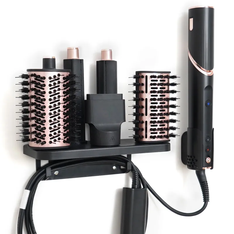 KEEPOW Hair Dryer Holder Compatible with Shark FlexStyle, Wall Mount Hair Dryer Organizer Blow Dryer Holder, Storage Rack with Cord Hanger for Attachment Curlers Brushes Diffuser Accessories