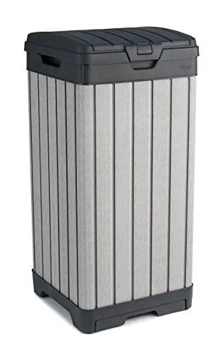 38‑Gallon Outdoor Trash Can – Resin Patio Garbage Bin with Locking Lid & Easy‑Clean