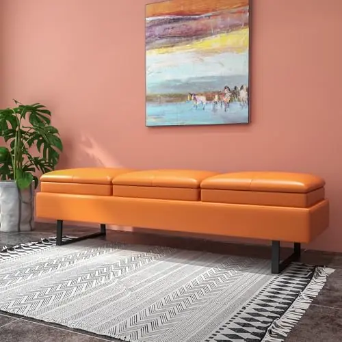 kinbor Waiting Room Bench for Salon - Modern Bench Waiting Room Chairs