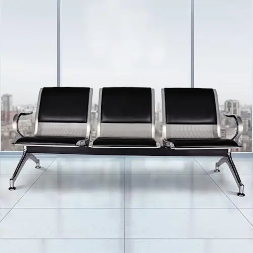 3-Seat Office Reception Guest Chairs for Office, Hospital, Airport, Bank & Lobby,