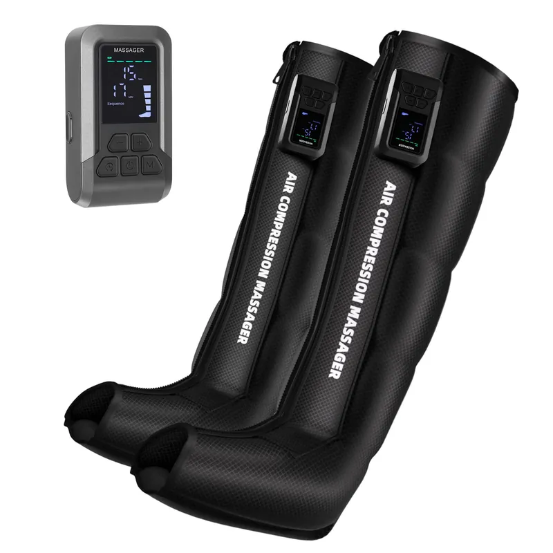 VARIPOWDER Air Compression Leg Massager, Foot and Leg Massager for Circulation and Pain Relief, Cordless Air Compression Boots with 7 Modes 5 Intensity for Home Office