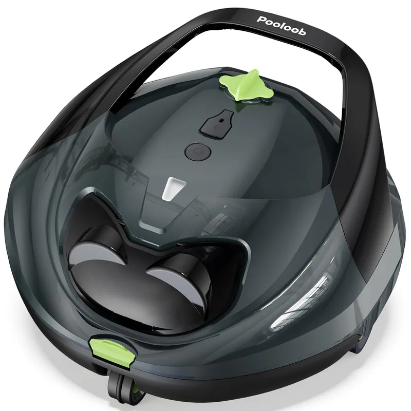 Pooloob PF1 Cordless Pool Vacuum Cleaner Robot 150 Min Runtime, Triple Layer Filtration, Floor Only Cleaning for Above/In Ground Pools up to 1345 Sq.Ft, Includes Floating Buoy with 8Ft Tether