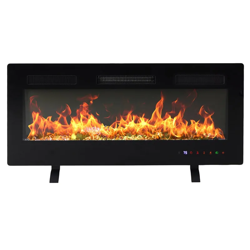 DUMOS 42" Freestanding Electric Fireplace, 1500W/750W Wall Mounted or Recessed Insert Fireplaces Heater with Remote Control,13 Adjustable Flame Color, 12H Timer, Touch Screen, Inky
