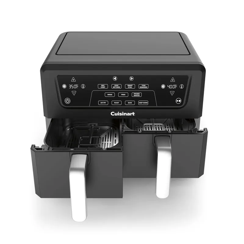 Cuisinart Dual Basket Air Fryer, Two Baskets Totals 11 QT, 4 Function Air Fryer to Air Fry, Roast, Bake & Keep Warm, Features Sync Finish & Settings, Toss Reminder, Automatic Warm Mode & Auto-Pause