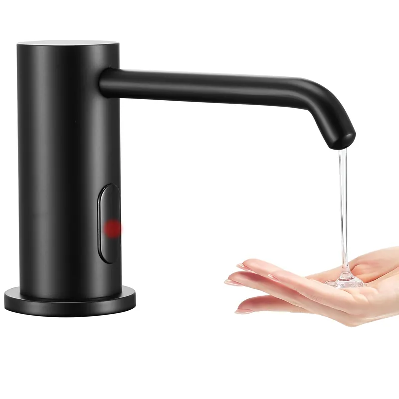 Automatic Soap Dispenser Touchless for Kitchen Bathroom Sink Built in Electric Soap Dispenser Infrared Sensors Liquid Commercial Dispenser with Bottle and Pump 33.81oz/1000ml (Black)