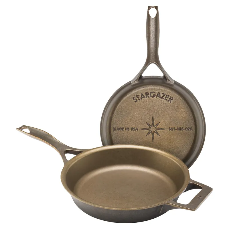 Stargazer 10.5-Inch Cast Iron Skillet Made in USA, Seasoned, Premium Frying Pan for Grilling, Searing, Baking & More – Durable Cast Iron with Smooth Cooking Surface