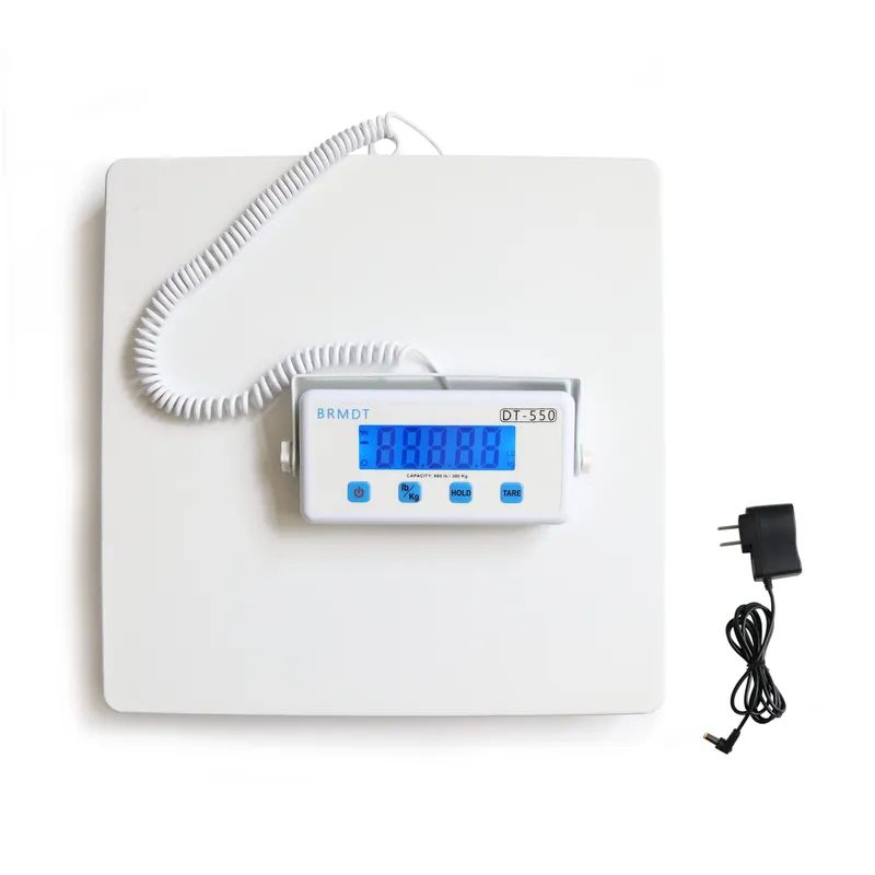 BRMDT Digital Scales for Body Weight Heavy Duty for Hospital & Physician Use, Large Digital Display and Base, Desktop & Suspended Display Screen with Bracket, Weigh Up to 660lbs/300kg (White, DT-550)