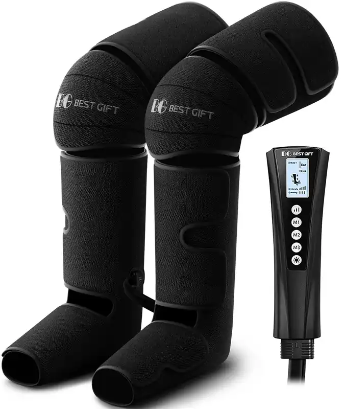 Mother‘s Day Gifts for Mom, Women, Dad, Men, Him, Her, Father‘s Day, Christmas, Air Compression Massager with Heat for Comprehensive Leg and Foot Therapy, Helpful for Varicose Veins, Cramps, Edema