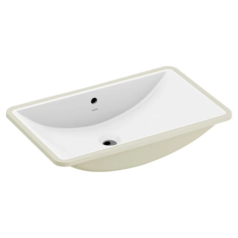 Moen White Vitreous China Undermount Sink, 23.625 X 14.75 X 7 Inch Rectangle Bathroom Sink with a High Gloss Porcelain Finish for Vanity Countertop Placement, BGCW10RU1223