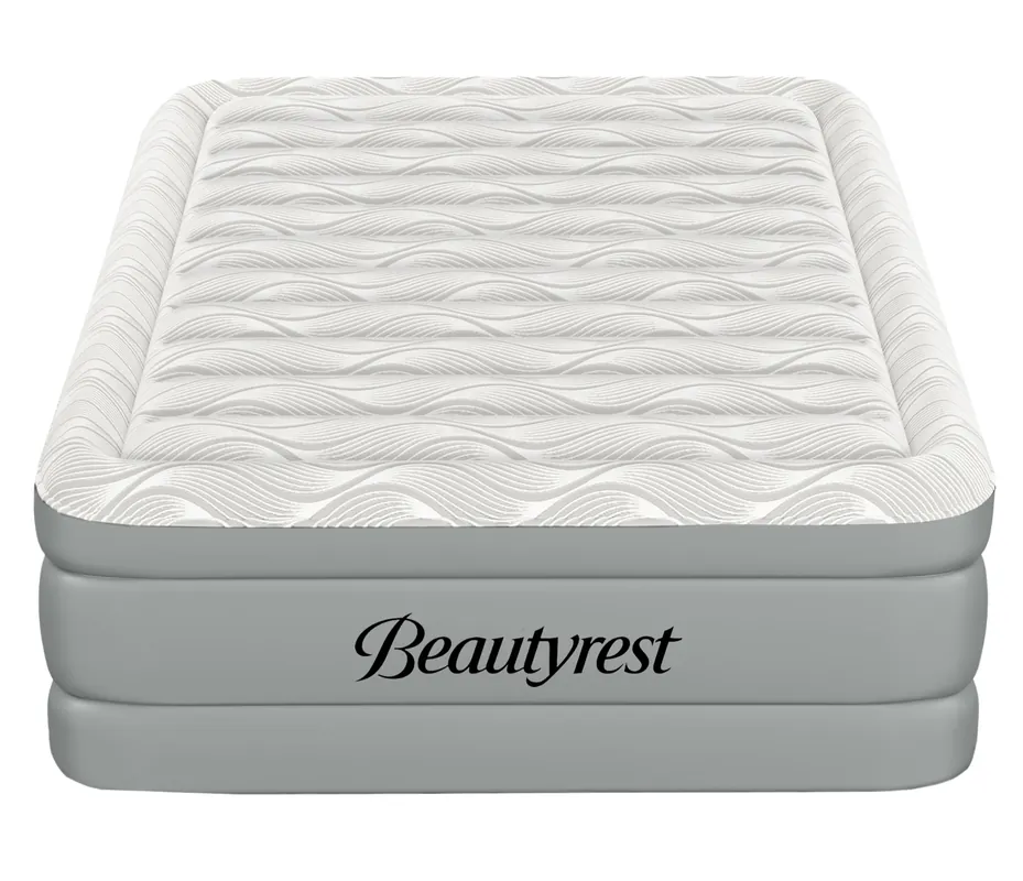 Beautyrest Luxaire, Twin Size Luxury Air Mattress, 20 Inch Height with Cool Vent Top, Smart Auto Shut-Off Pump, Puncture Resistant Ever Firm Fabric with Edge Support