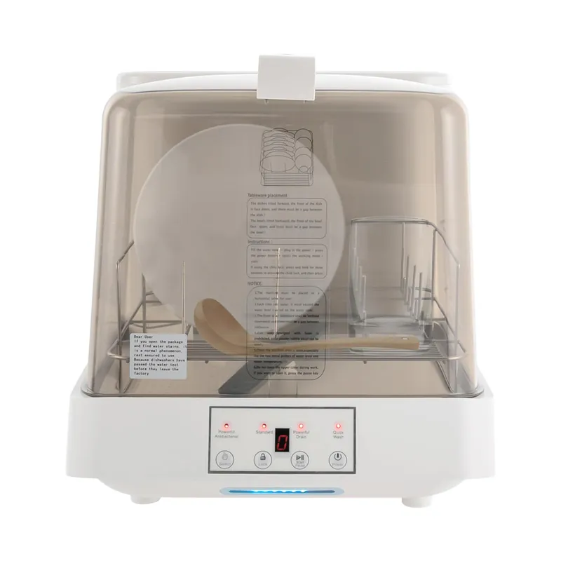 Portable Countertop Dishwasher, 800W Automatic Dishwasher, Countertop Mini Dishwashers with 360° Rotating Spray & 1.59 Gal Water Tank for Apartments Dormitories Boats Campers