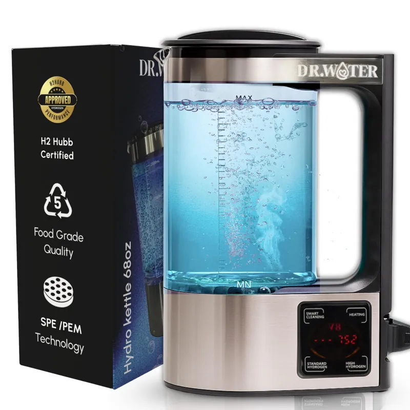 HydroPitcher 68 Oz Hydrogen Water Pitcher - BPA Free Rich Hydrogen Water Generator - Electrolysis Jug with SPE/PEM Technology Hydrogen Water Machine Chlorine Free Large Hydrogen Water Bottle