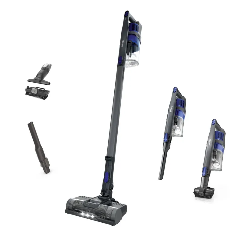 Shark Pet Cordless Vacuum Cleaner LED Headlights Removable Handheld Vacuum for Pet Hair Crevice Tool & Pet Multi-Tool Included 40min Runtime For Carpet & Hard Floors Grey IX141