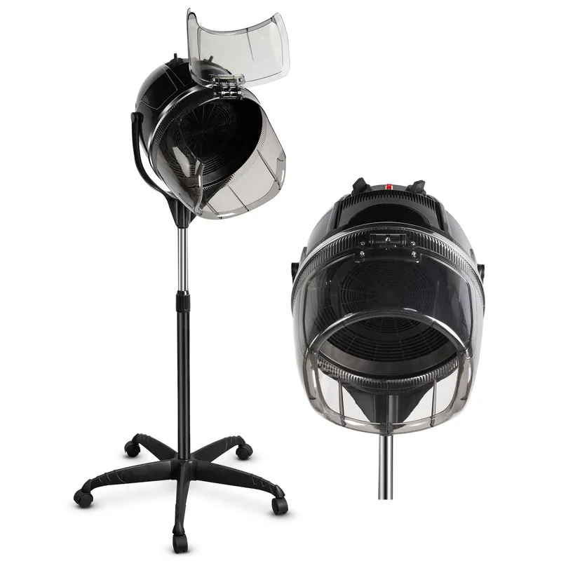 TASALON Professional Hooded Bonnet Hair Dryer Stand with Adjustable Timer, Rolling Wheels - Portable Floor Standing Dryer for Home Salon & Beauty Spa Equipment