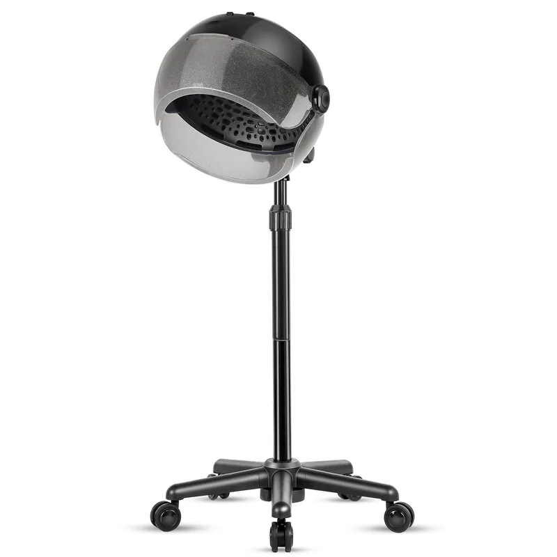 Hooded Hair Dryer, Standing Hair Dryer on Wheels, Sit Under Dryer with 3 Temperature Settings, for Salon, Spa or at Home Use Black