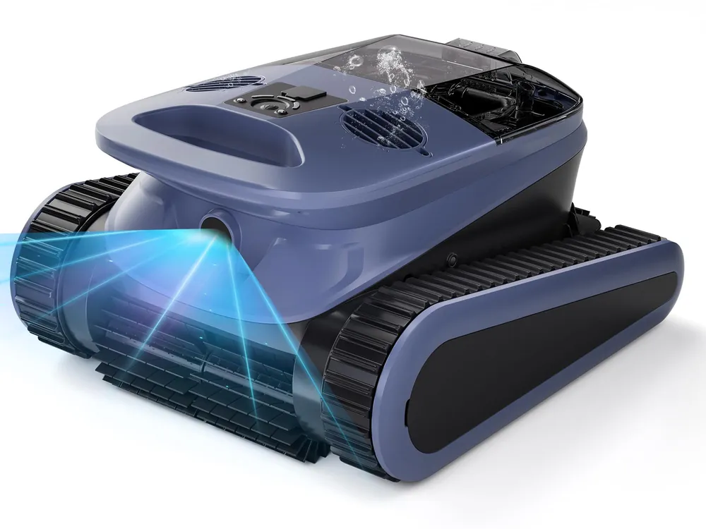 Sonar Navigation Pool Vacuum for Inground Above Ground Pools, Climb Stairs Pool Cleaner with 3 Modes, Powerful Suction, Self-Parking, Wall&Waterline Cleaning Pool Robot, Clean Up to 2150 Sq.Ft