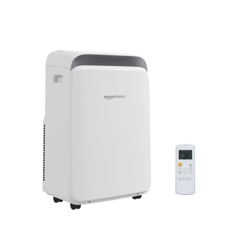 Amazon Basics 3-In-1 Portable Air Conditioner with Remote, Timer, Sleep Mode, Auto Swing, Dehumidifier, 10000 BTU (ASHRAE)/6000 BTU (SACC), Cools Bedroom Up to 450 Sqf, White