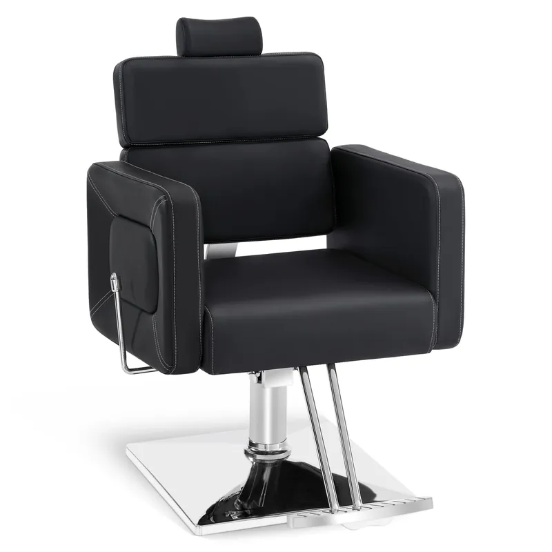 BarberPub Classic Hydraulic Reclining Barber Chair Salon Styling Beauty Spa Chair 2065 (Black)