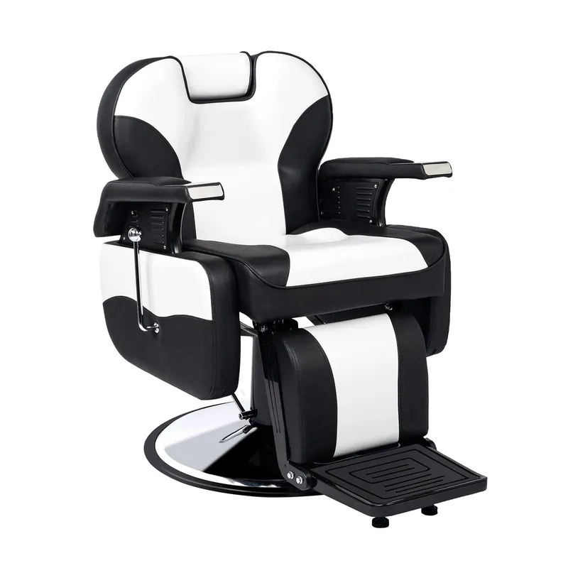 OmySalon Classic Barber Chair Reclining Hair Salon Stylist Chair All Purpose, Heavy Duty Hydraulic Pump, Adjustable Headrest, Tattoo Barbershop Beauty Spa Equipment