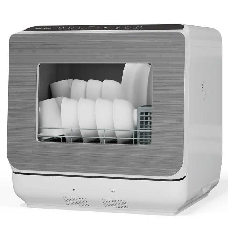 Sunvivi Portable Dishwasher with 152OZ Water Tank, 18" Countertop Dishwasher Machine fits up to 12" plates, Energy Star, 6 Preset Mode, 12H Delay Start, Small Dish Washer for Dorm RV&Apartment, White