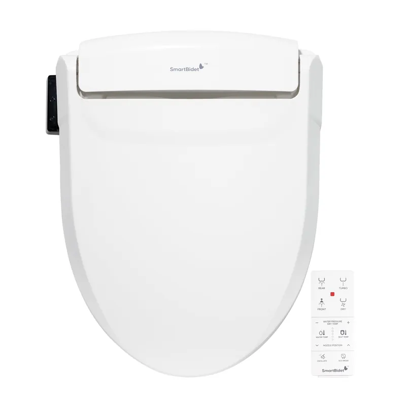 SmartBidet® SB-1000 Smart Bidet Electric Bidet Toilet Seat with Heated Seat, Warm Water, Air Dryer – Remote Control, Elongated
