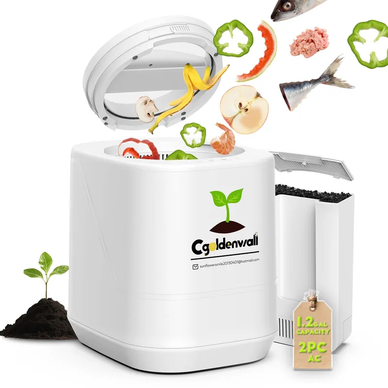 Electric Composter for Kitchen, Large Smart Compost Bin with 2 Carbon Filters, Quick Compost Maker Turn Food Waste to Fertilizer,Odorless/Auto-Clean/Out-Indoor,2025 Newer Home Countertop Compost Gifts
