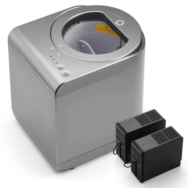 Airthereal Revive Electric Kitchen Composter with Visual Glass Cover, Upgraded SHARKSDEN Tri-Blade, Turn Food Waste and Scraps into Natural Fertilizer for Plants, R500-V, Grey
