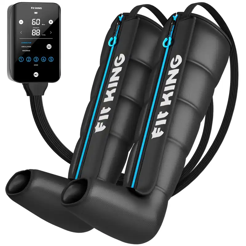 FIT KING Upgraded Cordless Recovery System, Professional Air Compression Massager, Reduces Muscle Pain and Improves Circulation, Warm-up and Fast Recovery for Athletes, Zone Massage Optional (Medium)