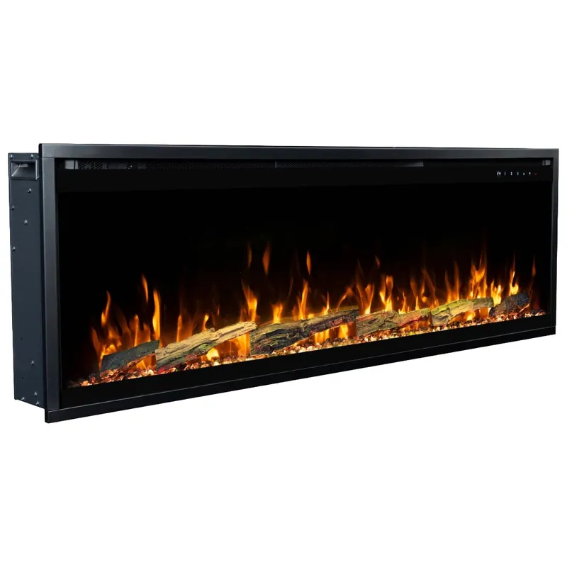 Touchstone Sideline Elite Pro 60" Smart Electric Fireplace- Wall-Mount/Recessed Installation- 6 Realistic Flame Colors- 13-Color Down Lighting- Crackle Sound- 1,500W Heater