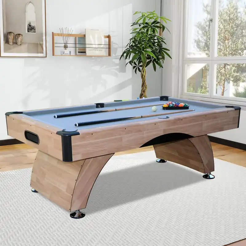 Billiards Table,7 FT Pool Table with Premium Accessories, Durable Matte-Black Finish, and Heavy Duty Legs for Modern Adult Rrec Room Family Game Room (Wood)