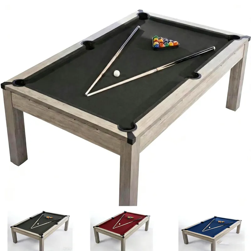 7 FT Pool Table, Complete Set with 2 Cues, 16 Balls, 2 Chalks, Triangle, Brush, Adult Game Billiard Table for Home Game Room Party, Professional Black Cloth, Rustic Grey Finish, 84 L x 46 W x 32 H