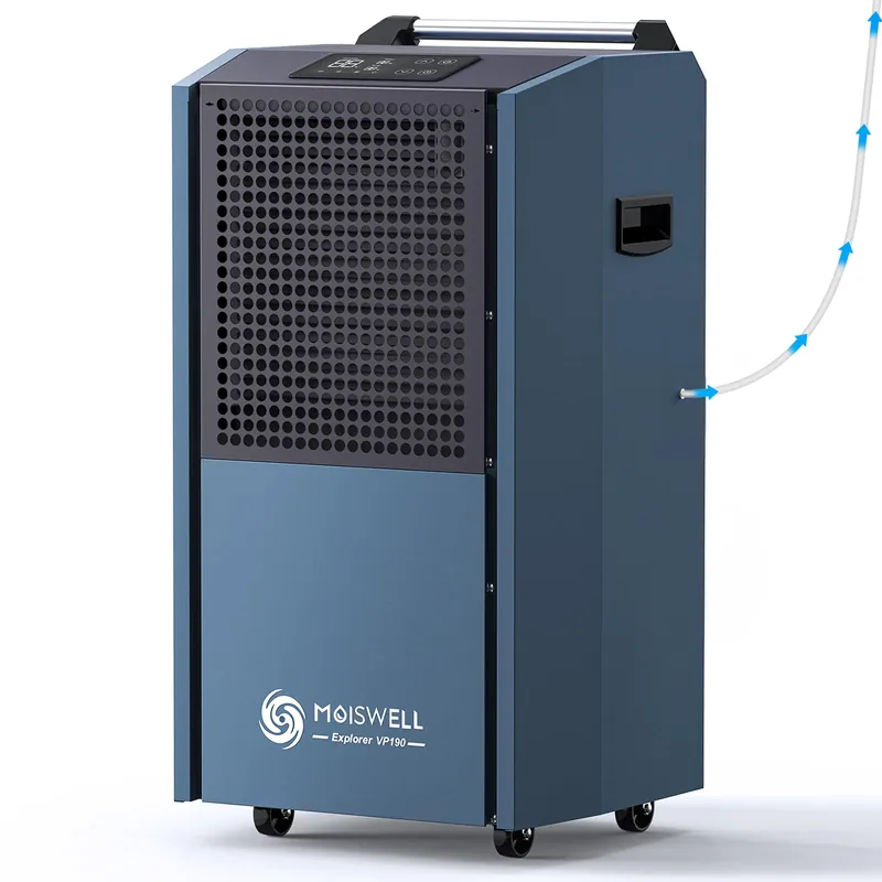Moiswell 190 Pints Commercial Dehumidifier with Pump for Basements, Industrial Heavy Duty Commercial-grade Portable Dehumidifiers for Large Spaces Warehouse Grow Room, Water Damage Restoration