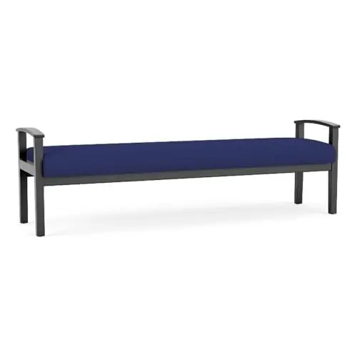 Amherst Wood Reception Waiting Room 19" 3 Seat Bench/Black Wood