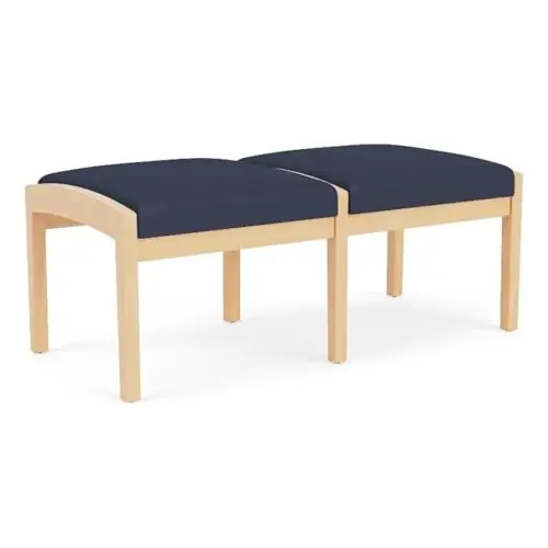 Lenox Wood Reception Waiting Room 18" 2-Seat Bench/Natural Wood