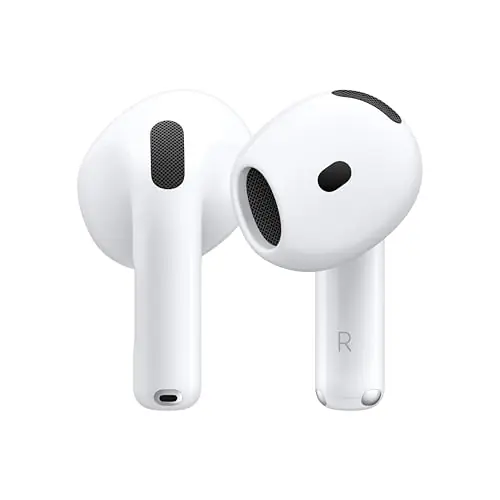 Apple AirPods 4 Wireless Earbuds, Bluetooth Headphones, Personalized Spatial Audio, Sweat and Water Resistant