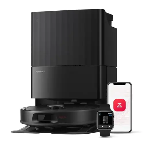 roborock Qrevo Series Robot Vacuum and Mop, 8000Pa Suction, Upgraded from Qrevo S, Anti-Tangle Brushes, Smart Obstacle Avoidance, Auto Mop Washing, All-in-One Dock, 200RPM Spinning Mops, Black(QV 35A)