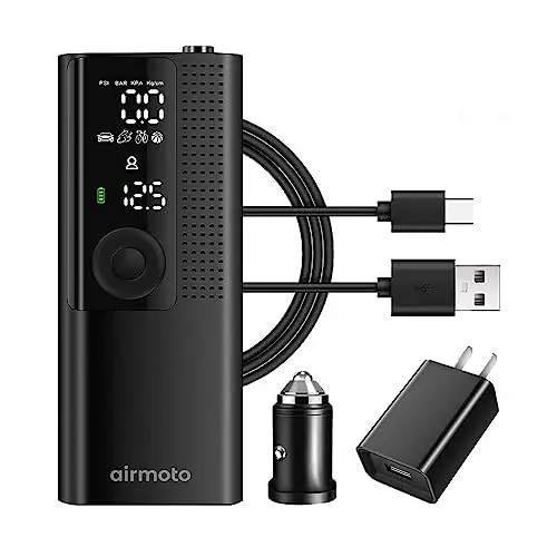 Airmoto and Power Kit Bundle Deal - 1 bundle - Tire Inflator Portable Air Compressor with Power Kit for Charging on The Road - Cordless Air Pump for Car Tires, Motorcycle, Bicycle, Balls