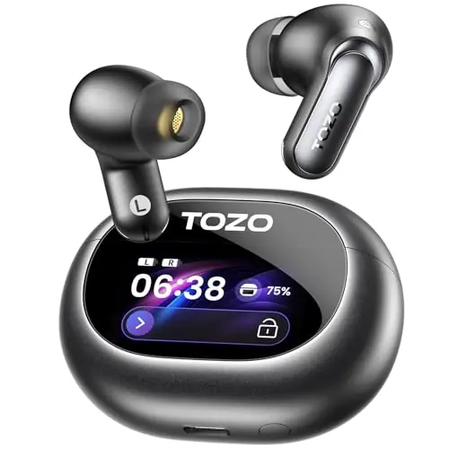 NC20 Pro Active Noise Cancelling Wireless Earbuds with Smart Touch Screen, LDAC Hi-Res Audio