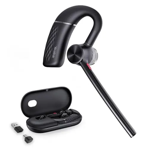 Bluetooth Headset BH71 Pro,Teams Zoom Certified,Single Ear Wireless Headset with Charging Case