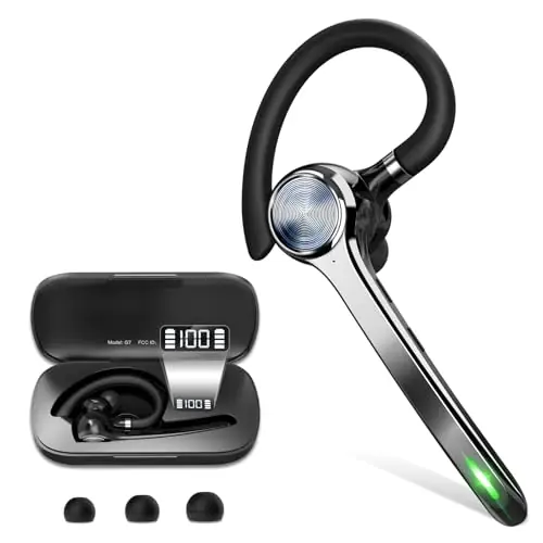 Bluetooth Headset, Wireless Bluetooth Earpiece with 500mAh Charging Case
