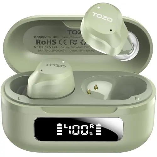 NC9 Hybrid Active Noise Cancelling Wireless Earbuds, 6 Mics ENC Clear Call, IPX8 Waterproof