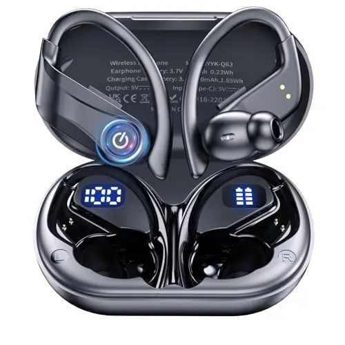 Earbuds Wireless Earbuds 120H Playback Bluetooth 6.1 Headphones IPX7 Waterproof Stereo Bass Over-Ear Headphones